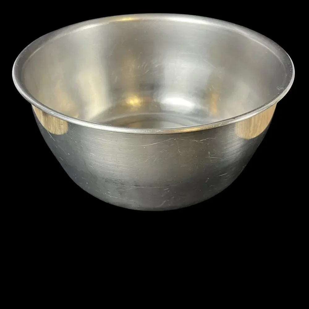 Vintage Nicro 9” Stainless 3qt Mixing Bowl M92 Rolled Lip Chicago USA Heavy Duty